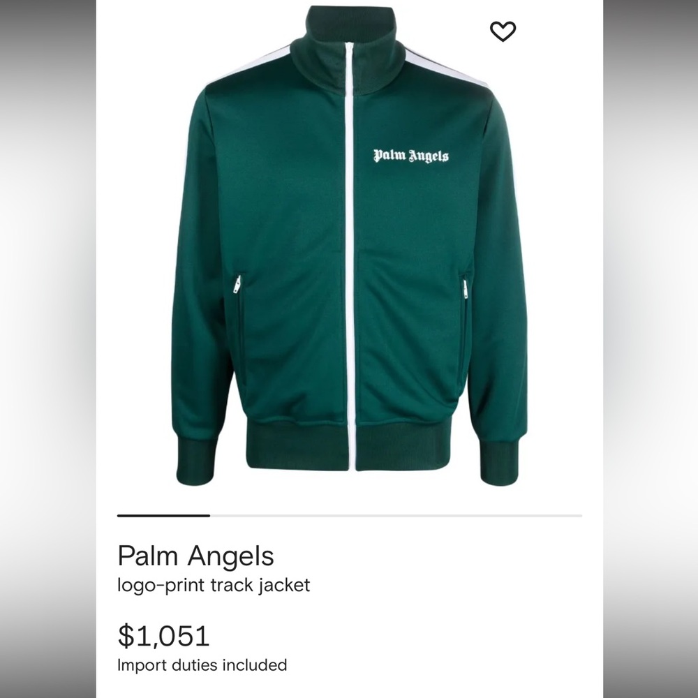 Palm Angels Dark Green Logo Bomber Jacket